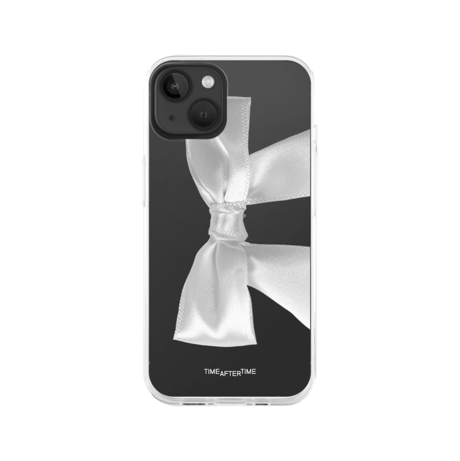 [phone case] silver ribbon phone case